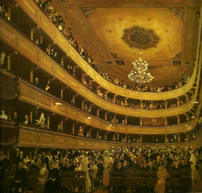 Gustav Klimt salongen, gamla burgtheater oil painting image